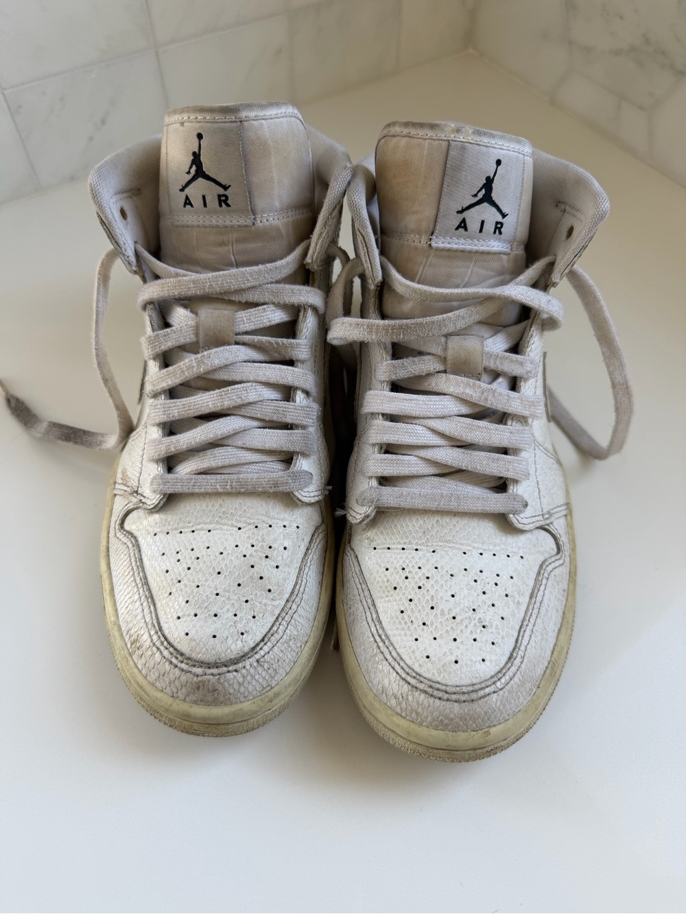 Nike Jordan White/Cream High-Top Sneakers